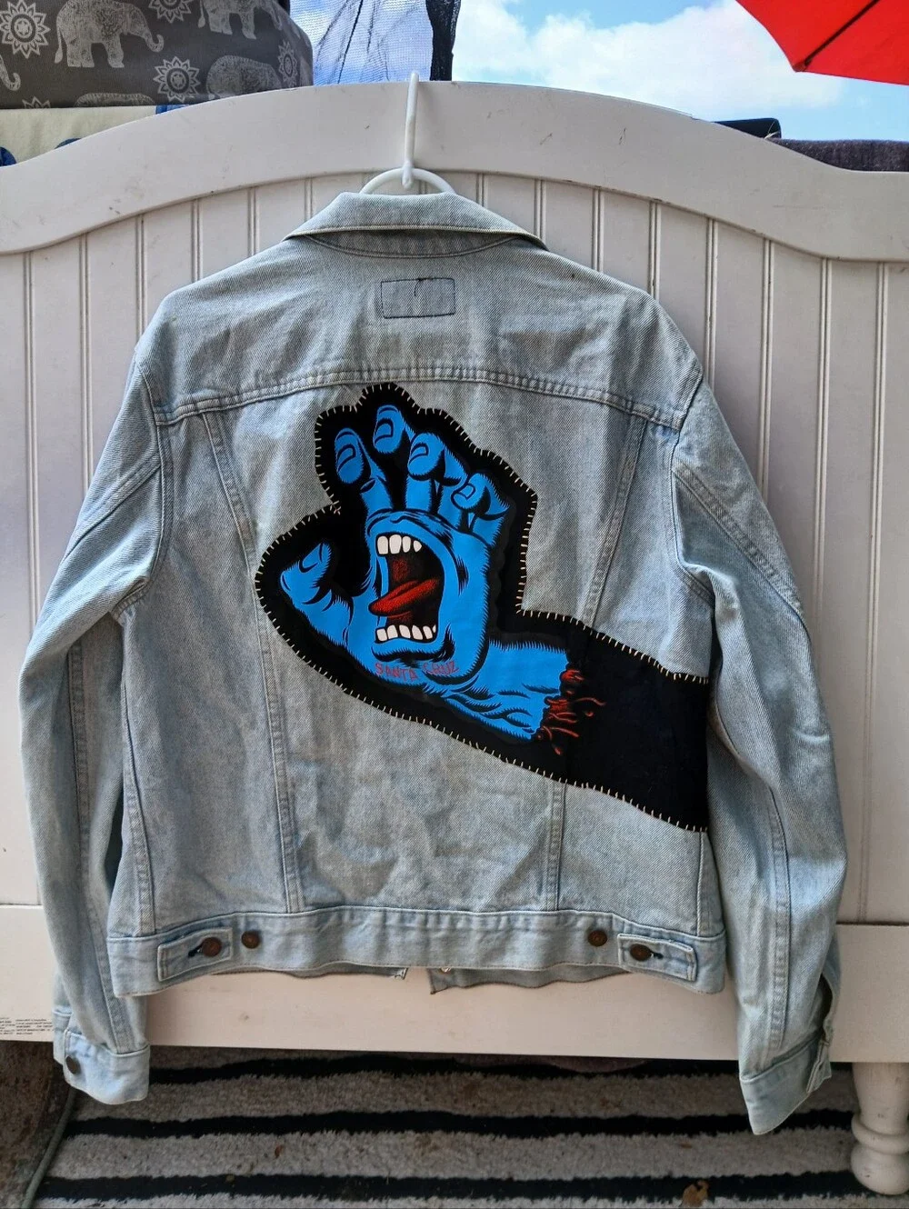 Custom Made Artist Signed Santa Cruz Screaming Wheels Logo Levis Jacket